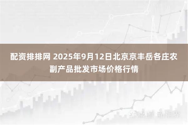 配资排排网 2025年9月12日北京京丰岳各庄农副产品批发市场价格行情